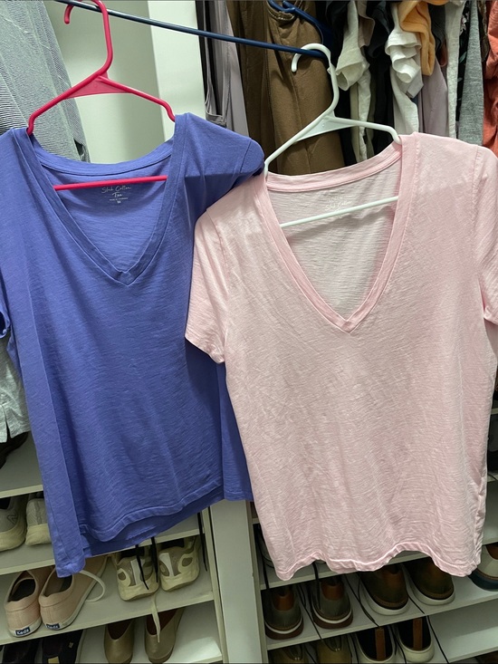 J. Crew Tops - J. Crew Lavender and Light Pink V-Neck Short Sleeve Tees set of 2
